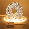HEGEHE Luce al neon LED COB dimmerabile, striscia LED in silicone bianco caldo 3000K da 2 m con interruttore dimmer, flessibile impermeabile IP65, illuminazione per interni ed esterni