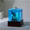 MYBSXKEOZ LED Shark Night Light, 3D Night Light Ocean Sport Desk Lampada Da Tavolo, Cube Shark Diver Decoration Night Light Novità Regalo LED Nightlight Per Bambini Ragazzi(5cm)