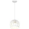 iDEGU Lampadario moderno a sospensione in metallo a forma di gabbia vintage E27, lampada da soffitto per camera da letto, soggiorno, cucina, sala da pranzo, ristorante, (20 cm, bianco)