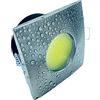 Partenopeautensili® Faretto con portalampada attacco GU10 Led impermeabile IP54 per bagno turco cromoterapia ad incasso (Luce Calda 3000K, Quadrato Silver)