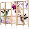 murando - Paravento da Interno Colibrì 225x172 cm XXL 5 Pannelli Divisori Stampa Unilaterale su Tela in TNT Separe Divisorio per Ambienti Ufficio Paraventi Decorazioni Legno Naturale b-C-0188-bh-c