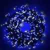 Luccika Luci LED Natalizie da Esterno/Interno, 5mm, Cavo Verde, 8 Modalità, Controller 31V con Memoria, IP44 (Bianco Ghiaccio + Blu, 5M 100LED)