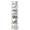 COSTWAY Scarpiera a 7 Ripiani, Scaffale Portascarpe in Legno con 2 Ripiani di Diverse Altezze, Scaffale Portaoggetti Multifunzione per Ingresso Soggiorno Camera da Letto, 28,5x25,5x110 cm (Grigio)