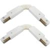 A2ZWORLD 2 Pezzi Connettore Giunto Curva Flessibile Con Doppia Testa, Per Binario Monofase, Colore Bianco