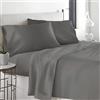 LARA MORADA - Set Completo Lenzuola Una Piazza E Mezza, 100% Cotone, Made In Italy, Tinta Unita, Per Letto 1 Posto E Mezzo Grigio Topo