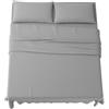 MAXIME MAISON - Set Lenzuola Una Piazza e Mezza Francese 4 Pezzi, Completo Lenzuola Francese in Microfibra Made in Italy, 1 Lenzuolo con Angoli, 1 Lenzuolo Sopra, 2 Federe (Grigio)