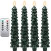 Generic Candele coniche per albero di Natale, candele a LED verdi con telecomando con timer, candele senza fiamma per albero di Natale da 24 cm, luce tremolante per albero di Natale per decorazione domestica