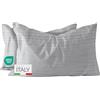 Dorian Home - Federe Cuscino Letto 50x80 Cotone 100% Puro, Morbido e Certificato, Coppia di 2 Federe Abbinate da Aggiungere al Set Copripiumino, Federa Cuscini 4 Stagioni con Comoda Patella di 18 cm