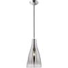 Fischer & Honsel Lampadario a sospensione Zeal, attacco E27, max. 60 Watt, lampada a sospensione in metallo e vetro, colori cromati a specchio, sporgenza soffitto 140 cm, diametro 23 cm
