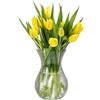 KONZEPT Vaso per fiori in vetro, altezza 18 cm, diametro 11 cm, vaso per tulipani, trasparente, lavabile in lavastoviglie, piccolo vaso per decorazione da tavolo per matrimoni e feste