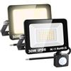 RIGIDON 2x 30W 3000lm faretto con pir sensore di movimento, proiettori led