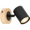 Qazqa jeana - Faretto Moderno - 1 luce - L 8 cm - Legno - Moderno,Industriale - Soggiorno I Camera da letto I Sala da Pranzo I Cucina