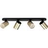 EDO Lampada Faretti da Soffitto Orientabili MALGA ELEGANT 4 GU10 Nero e Oro, Faretti 4 Luce, Faretto da Parete Interno per Barra, Lampadario Moderna Plafoniera per Camera da Letto Cucina Soggiorno