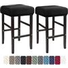 LIULIWEIFA 30x40cm Fodera/Copri Coprisgabello Quadrato Con Elastico Sgabelli da bar Rettangolare Coprisedili lavabili per Cucina sgabello sedia pianoforte panca sedile protezione,Nero,2pcs