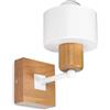 alfalux Applique Da Parete Interno Senza Interruttore A Corda Lampada Da Parete LED In Metallo E Legno Per Soggiorno Camera Da Letto WAND-WE10x10BU Bianco