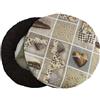 Russo Tessuti Set 6 Cuscini Sedie Rotondi Cucina Coprisedia Elastici Imbottiti Tinta Unita-Shabby Marrone
