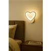 TEKHOME Applique da Parete LED Moderna 6W a Forma di Cuore, Lampada da Parete Bianca con 3 Colori Selezionabili 3000K/4000K/6500K, 300LM, per Camera da Letto, Soggiorno e Cameretta E28-3C