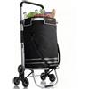 Juskys Trolley 3 in 1 per scale, 56 l, moderno e pieghevole - carrello e borsa - Trolli nero