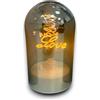 Generico Lampada Decorativa a LED con Scritta Love Sfera in Vetro Fumé Design Moderno Luce Calda Atmosferica per Casa, Ufficio, Bar, Ristorante Lampada da Tavolo Vintage con Base Cromata (H. 16)