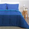 Morbidissimi Trapunta Piumone invernale, Bicolore, Double face, Calda e Anallergica, Super Soft, in Microfibra manopesca, Imbottitura 300 gr/mq J928 Matrimoniale BLU NAVY-BLU ROYAL