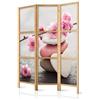 murando - Paravento da Interno 135x172 cm XXL Spa Zen Oriente Fiori 3 Pannelli Divisori Stampa Unilaterale su Tela in TNT Separe Divisorio per Ambienti Ufficio Paraventi Decorazioni Legno Elegante