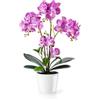 PASCH® Orchidee artificiali in vasi di ceramica lucida (46 cm), fiori artificiali in vaso, fiori artificiali come veri, orchidee artificiali in vaso (rosa)