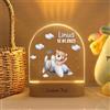 WxexopowkLuce Notturna Bambini Personalizzata - Regalo Battesimo Bimbo e Bimba Personalizzabile, Luce Led 3d Notturna Per Camera Da Letto, Idea Regalo Neonato, Regalo Nascita Bimba, Stile 2