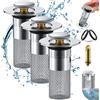 Lyoveu Piletta per lavabo con cestello filtrante. Tappo di scarico lavabo, filtro in acciaio inox e filtro di scarico, filtro in acciaio inox, filtro per vasca da bagno, bagno Sink Drain,Bathroom Sink