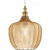 G.E.A. Luce Lampadario Classico Gea Luce Cleofe S10 E27 Led Vetro Ambra Lampada Sospensione