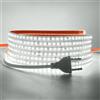 HEGEHE - Striscia LED 220V [1M, Bianco 3000-3500K], Impermeabile IP65, SDM2838, 120 LEDs/m Nastri LED Tagliabile e Flessibile CRI85+, Decorazione per Casa e Negozio