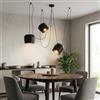 B·LED BARCELONA LED BARCELONA LED Lampada a Sospensione Tripla Nera Grande Paralume in Metallo Ferro Stile Industriale Vintage Moderno Minimalista E27 3 Luci Orientabili Regolabili per Sala da Pranzo Soggiorno Scala