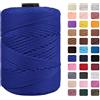 CAMAL Cordino per Borse Uncinetto Macramè Filo 3mm Filo Poliestere 170m Corda Macrame Filato per Borse Uncinetto Spago Colorato Corde Colorate per Artigianato, Lavoro a Maglia (Blu Zaffiro)