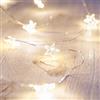 Lights4fun Catena luminosa a 40 LED, con stelle, adatta per interni ed esterni, a batteria e con timer, Bianco caldo, 3