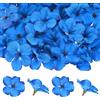 M METERXITY 50-Pezzi Teste Di Fiori Di Orchidea Artificiale, Teste Di Fiori Di Seta Finta Per DIY Crafts/Vestiti/Matrimonio/Decorazione Per Feste [Blu Zaffiro, 2.2/5.5cm]