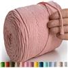 MeriWoolArt® Corda di Cotone 4mm 225m Corda Macramè Naturale, Filato Morbido per Tessuto da Parete, Macrame Fatto A Mano Parete Appeso Boho, Piume Macramè Acchiappasogni, Decorazione Macramè Fai Da Te