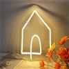 MOOWI Segnaletica luminosa Insegna al neon a forma di casa Luce modellante a led Lettere luminose Cartello Pannello in acrilico Luce decorativa al neon, 40X25cm