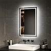EMKE Specchio Bagno con Luce 40x60 cm con Interruttore a Pulsante, Antiappannamento, Specchio Bagno LED,Luce Bianca Fredda/Calda,Specchio da bagno