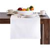 Mobili Fiver, Runner da Tavola Gioele in cotone 45x150, Bianco, runner da tavola moderno Cotone 100%, Made in Italy