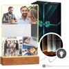Maverton Cornice LED luminosa con supporto in legno - Quadro in vetro acrilico personalizzato con collage di foto - Lampada con foto per uomo per il compleanno - Festa - L - 15x24x4,5cm