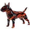 FLYuechun Ranan Statua decorativa in resina, semplice e colorata, a forma di Bull Terrier, statuetta per animali domestici, decorazione per la casa, colore moderno, per ufficio e scrivania (G861 rosso