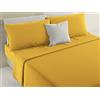 SalGiu Completo Set Lenzuola 100% Cotone Tinta Unita (Singolo, Giallo)