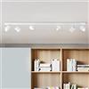 Lightbox Lampada da soffitto LED | 6 fiamme | 9 x 119 x 15 cm | faretto da soffitto con spot orientabili | lampada per soggiorno, cucina o camera da letto (interno) | 6 prese GU10 | in metallo bianco