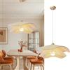 PANNN Lampada A Sospensione In Vimini Lampadario Stile Rustico Retrò Lampa In Stile Bohémien Tavolo Da Pranzo Lampada A Soffitto LED Adatta Per Sala Da Pranzo Soggiorno Camera Da Letto(bianca,60CM)