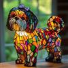 Generic Lampada da tavolo a LED in resina Shih Tzu - Luce notturna a tema animale con luce calda, decorazione da scrivania realizzata a mano, regalo per gli amanti dei cani