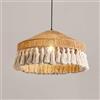 ksxnkhk Lampadario in Corda di Canapa in Rattan, Stile Boho costiero, Lampada a Sospensione di metà secolo, Isola della Cucina, Lampada a Sospensione Vintage in Vimini Intrecciato per soff