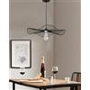 Sesamall Lampadario a sospensione ondulato, forma rotonda, design industrial, con struttura in metallo verniciato finish opaco - Attacco 1xE27, Potenza massima 1x60 W, dim. 53x100 cm (Nero)