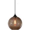 S-Cevada Lampadario a Sospensione a Sfera di Vetro Semplice, Lampada a Sospensione a Soffitto Vntage Industriale E27 a Globo a 1-Luce per Cucina Sala da pranzo (Caffè)