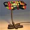 Uziqueif Lampada da scrivania banchieri Vintage Tiffany, Lampada da Comodino Camera da Letto, Lampade da Tavolo Studio, Vetro abat-Jour, con Lampadina,A