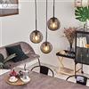 hofstein Lampadario a sospensione Mesas in metallo/vetro in vetro nero/fumo, design vintage, lampada a sospensione con ombrelli in vero vetro (Ø 16 cm), altezza max. 150 cm, 3 luci, 3 lampadine E14, senza
