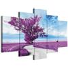 murando Quadro Paesaggio 200x100 cm 5 pezzi Stampa su tela XXL Immagini moderni Murale Fotografia Grafica Decorazione da parete Albero Natura viola c-B-0356-b-n